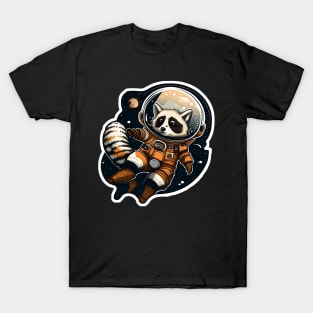 Ronald the Raccoon but he's Sad whilst floating through space Sticker T-Shirt